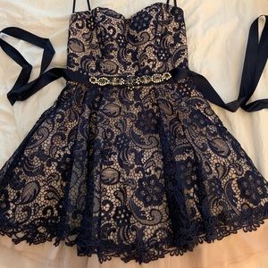 navy blue homecoming/prom dress